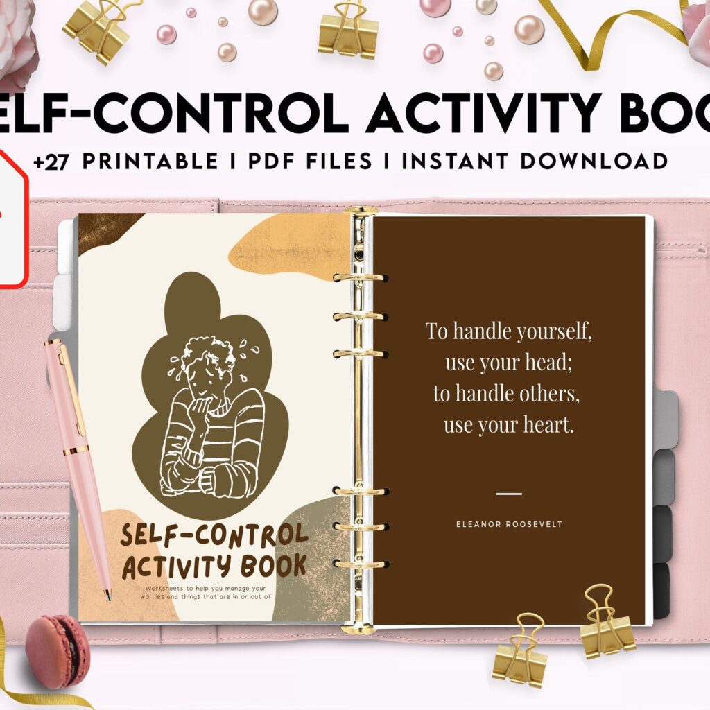 Control 8×11 inch pages size Interactive Worksheet Journal Inserts Planner Notebook Template Therapy Psychology Mental Health School Counseling Tools, PDF Printable, Kdp interior