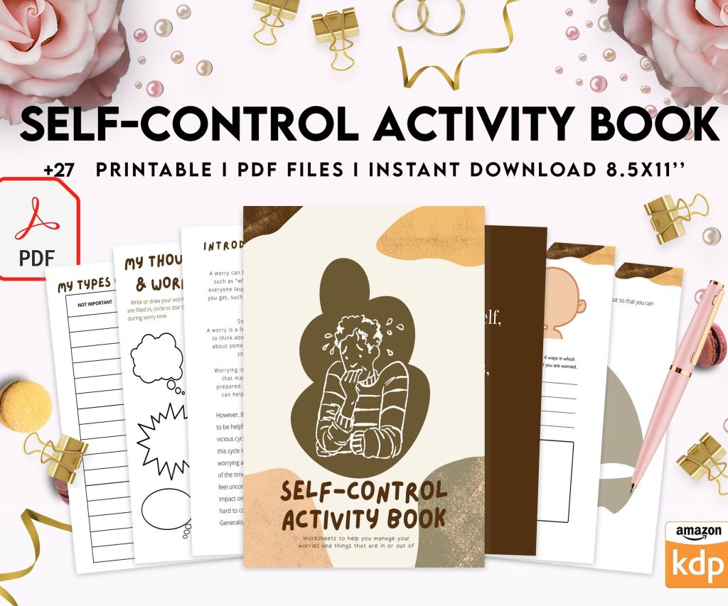 Control 8×11 inch pages size Interactive Worksheet Journal Inserts Planner Notebook Template Therapy Psychology Mental Health School Counseling Tools, PDF Printable, Kdp interior