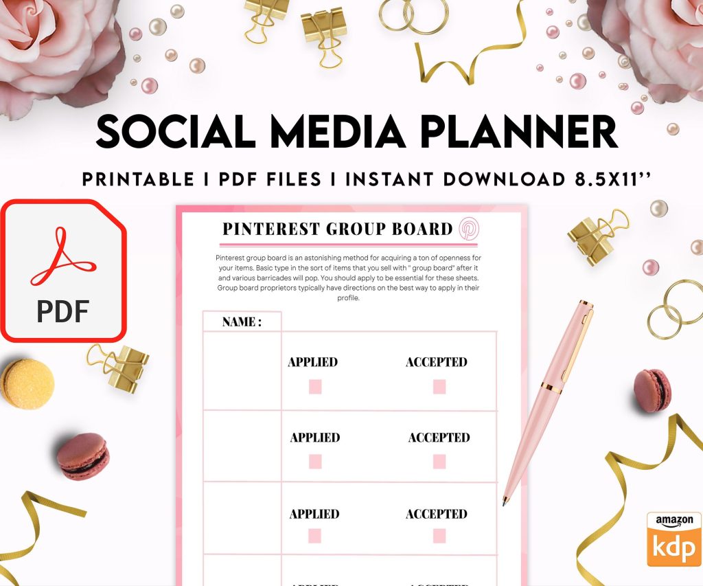 Social media planner, Social media journal, Weekly planner, Post planner, Stories Planner, feed Planner, PDF Printable, Kdp interior