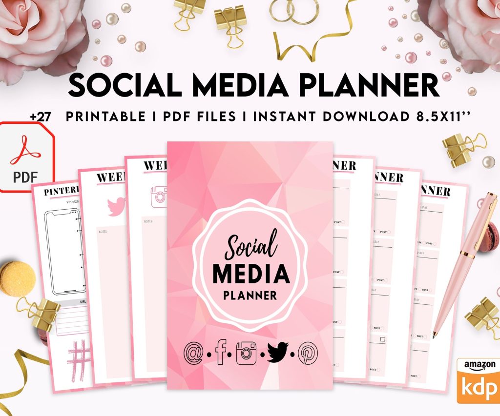 Social media planner, Social media journal, Weekly planner, Post planner, Stories Planner, feed Planner, PDF Printable, Kdp interior