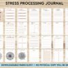 Stress Processing Journal Pages for daily self care, mental health, and emotion list with breakdown worksheets, PDF Printable, Kdp interior