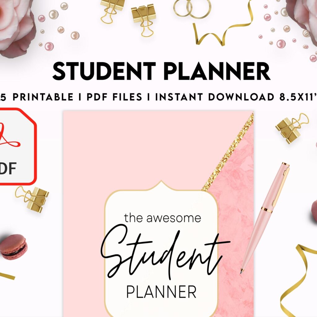 Student Planner , Weekly Schedule, Grade Tracker, Assignment Tracker, Study Planner, Class overview, PDF Printable, Kdp interior
