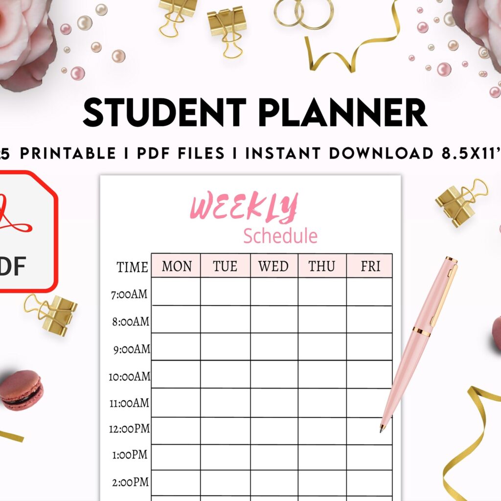Student Planner , Weekly Schedule, Grade Tracker, Assignment Tracker, Study Planner, Class overview, PDF Printable, Kdp interior