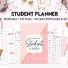Student Planner , Weekly Schedule, Grade Tracker, Assignment Tracker, Study Planner, Class overview, PDF Printable, Kdp interior
