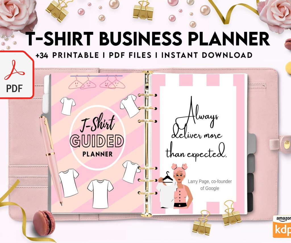 T-shirt Business Planner Template, T-shirt Order form, Invoice, Tracker Etc. , PDF Printable, Kdp interior