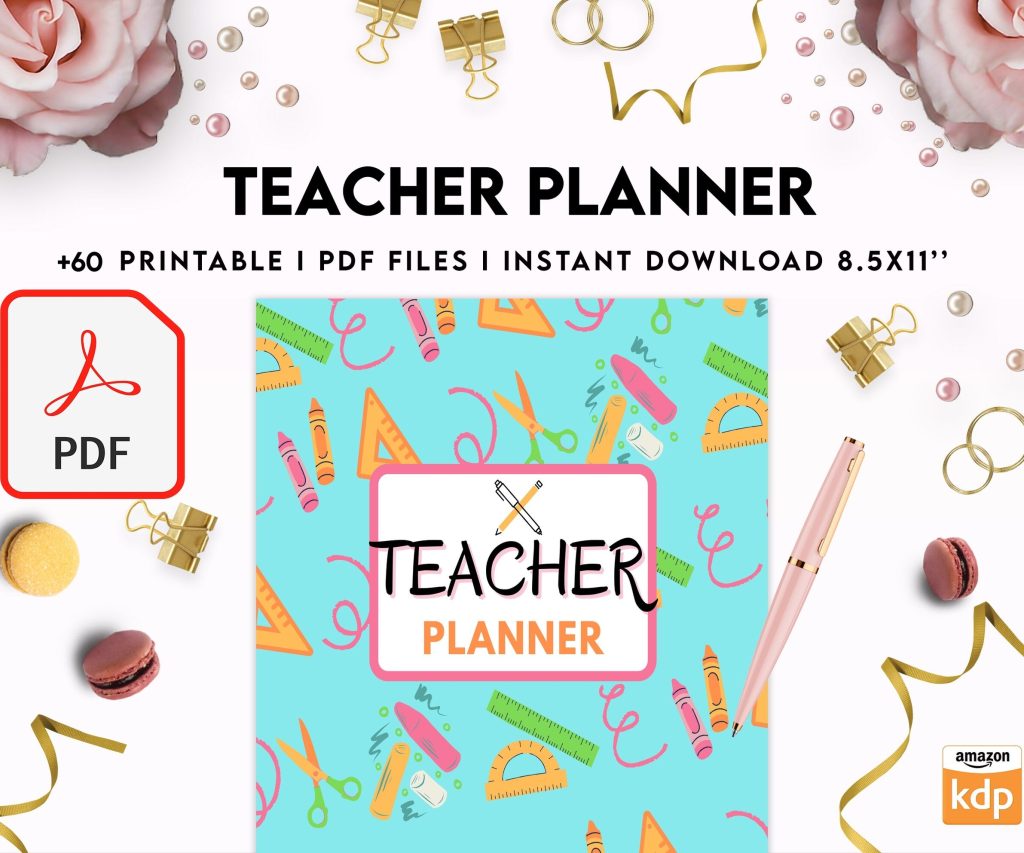 Teacher Planner, Teacher Journal, teacher Bundle pages, PDF Printable, Kdp interior