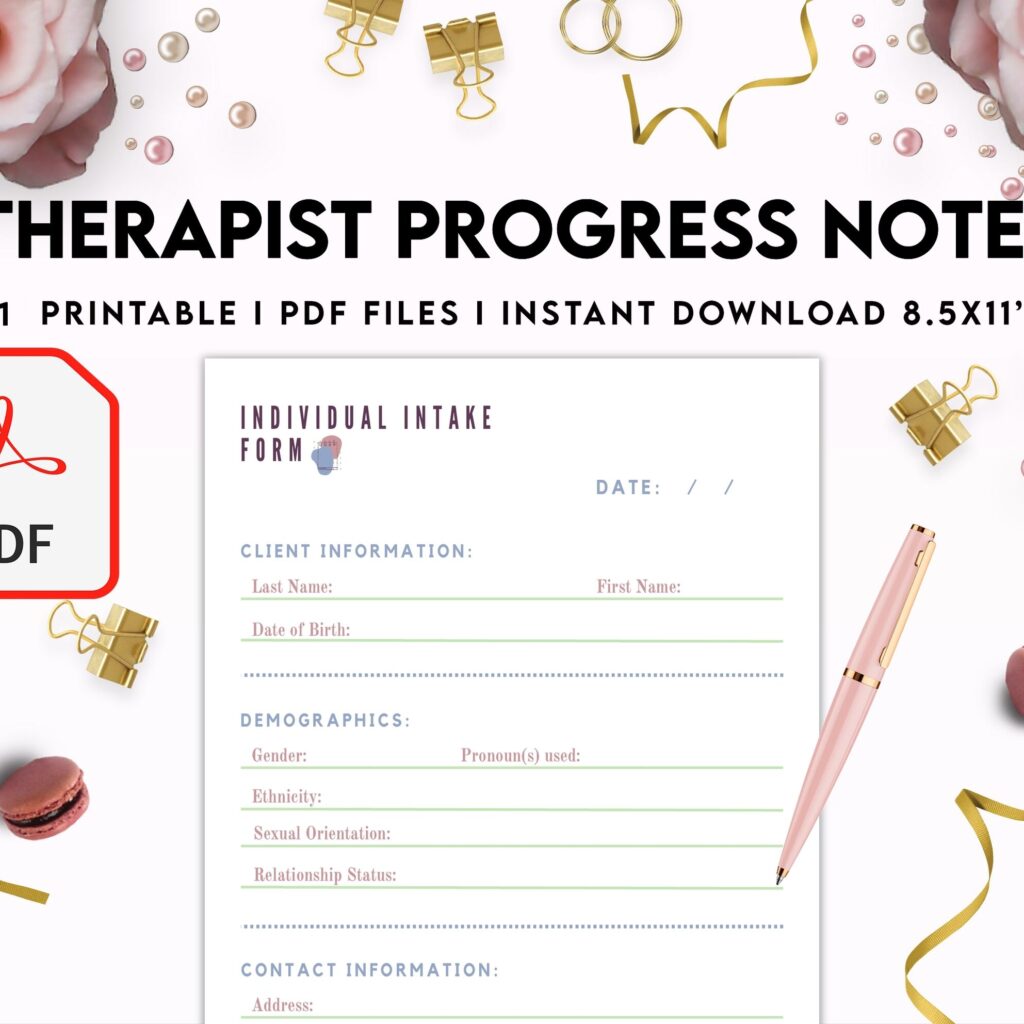 Progress Notes for Therapists, 8×11 inch pages size therapy worksheets, Client Progress Note Template , Counseling, PDF Printable, Kdp interior