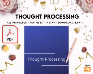 Thought Processing Journal Pages for daily self care, mental health, and emotion list with breakdown worksheets, PDF Printable, Kdp interior