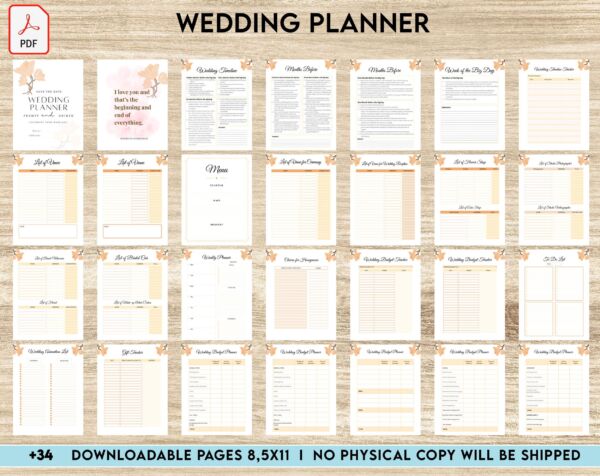 Wedding Planner , Wedding Pages, Wedding Plan Bundle, Wedding Planning Book, Wedding Planner, PDF Printable, Kdp interior