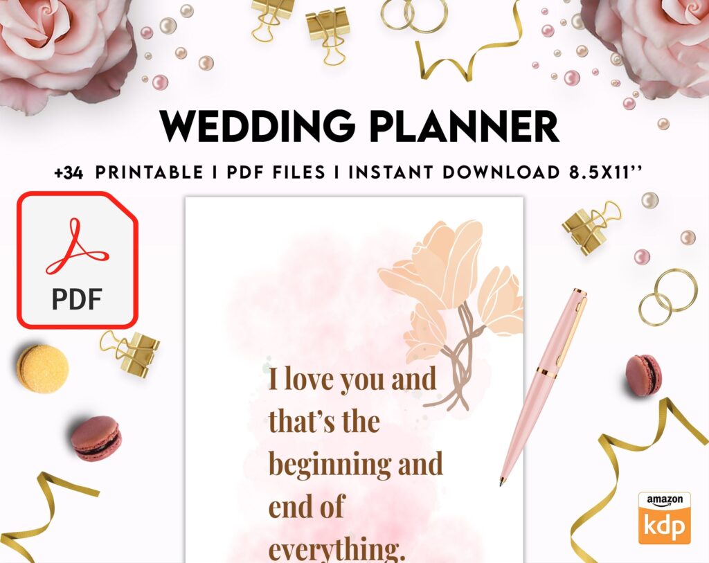 Wedding Planner , Wedding Pages, Wedding Plan Bundle, Wedding Planning Book, Wedding Planner, PDF Printable, Kdp interior