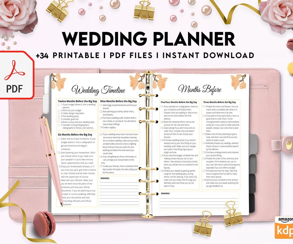 Wedding Planner , Wedding Pages, Wedding Plan Bundle, Wedding Planning Book, Wedding Planner, PDF Printable, Kdp interior