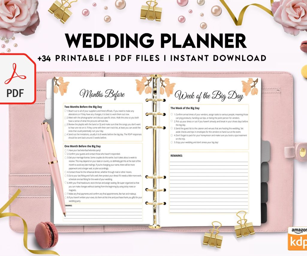 Wedding Planner , Wedding Pages, Wedding Plan Bundle, Wedding Planning Book, Wedding Planner, PDF Printable, Kdp interior