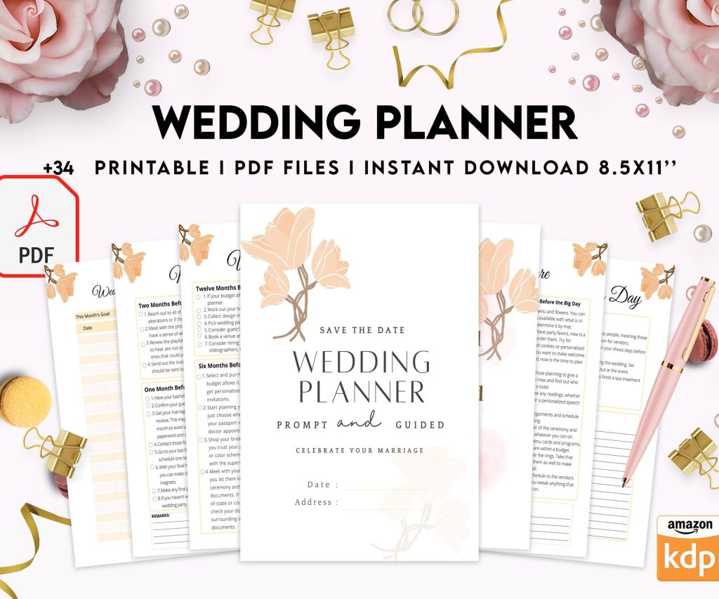 Wedding Planner , Wedding Pages, Wedding Plan Bundle, Wedding Planning Book, Wedding Planner, PDF Printable, Kdp interior