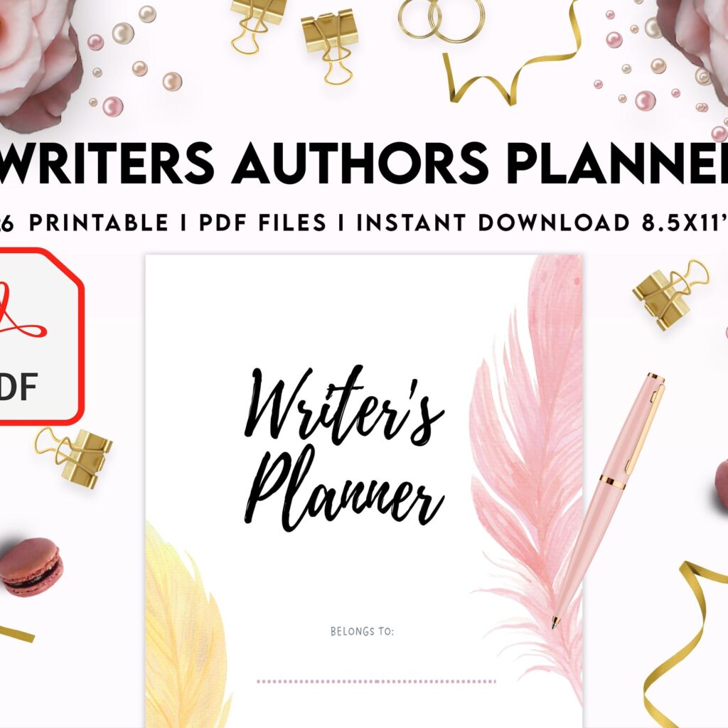 Author Planner, Writers Planner, Book Writing Planner, Novel Planner, PDF Printable, Kdp interior