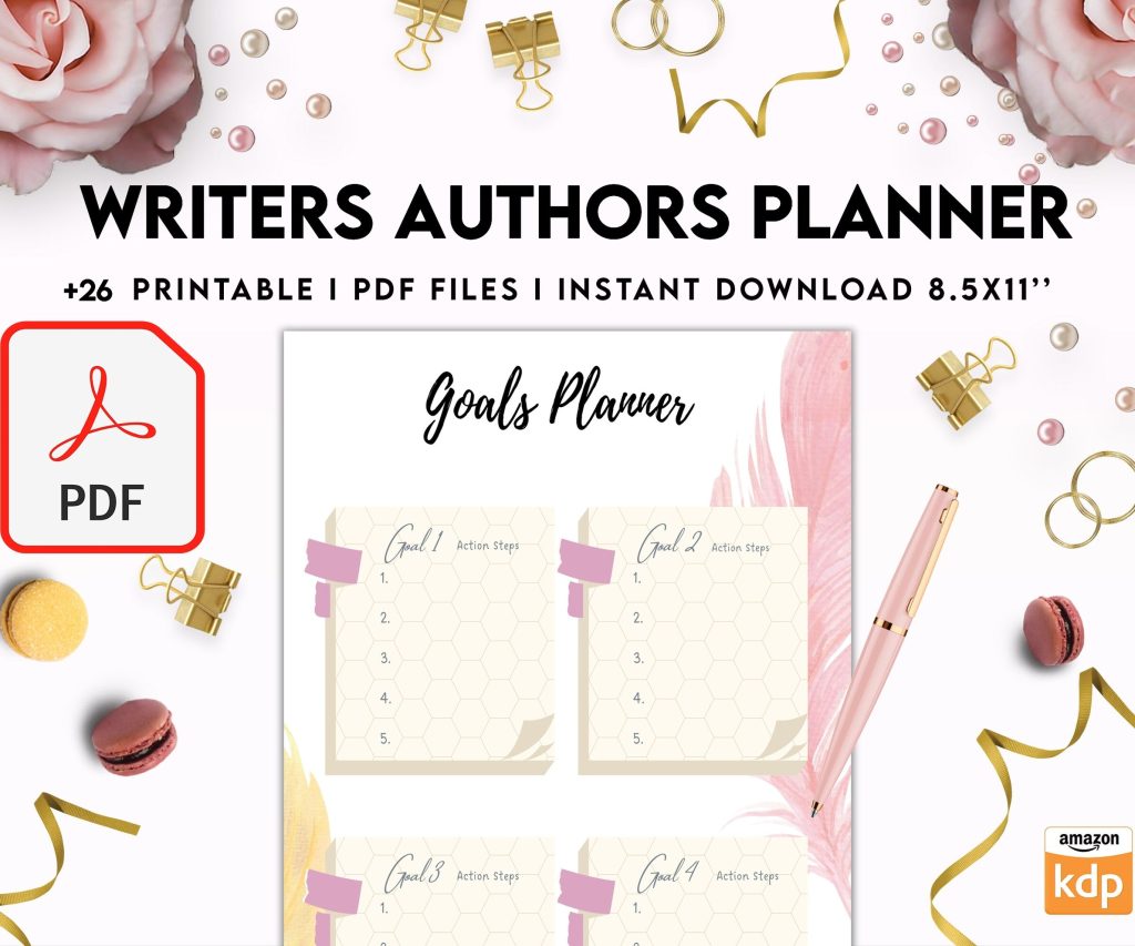 Author Planner, Writers Planner, Book Writing Planner, Novel Planner, PDF Printable, Kdp interior