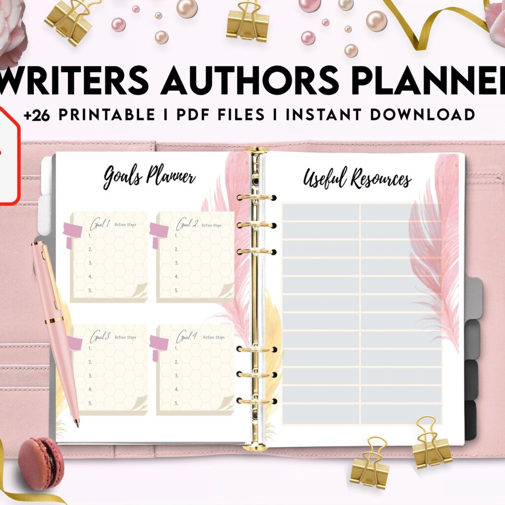 Author Planner, Writers Planner, Book Writing Planner, Novel Planner, PDF Printable, Kdp interior