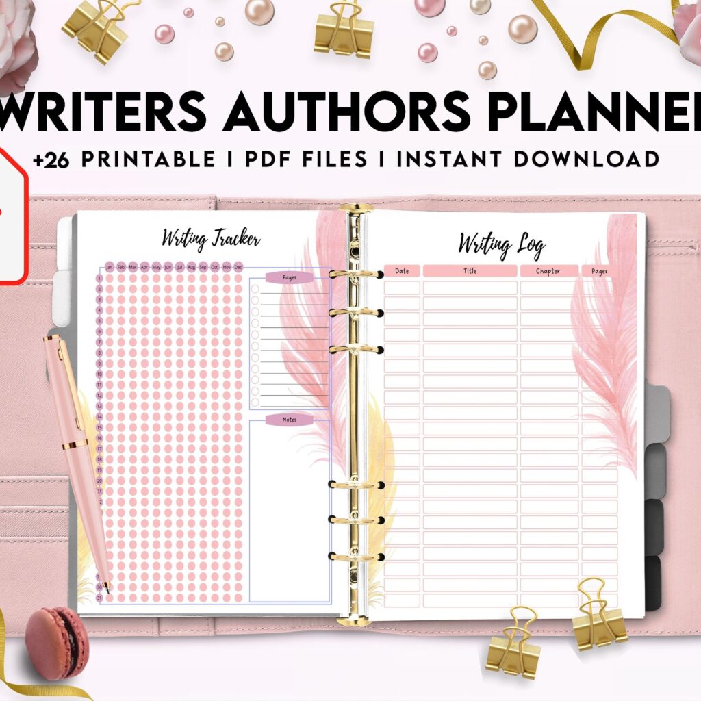 Author Planner, Writers Planner, Book Writing Planner, Novel Planner, PDF Printable, Kdp interior