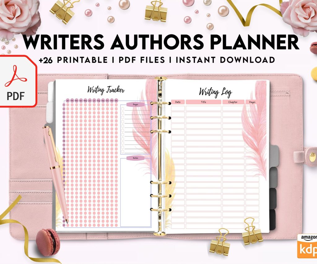 Author Planner, Writers Planner, Book Writing Planner, Novel Planner, PDF Printable, Kdp interior