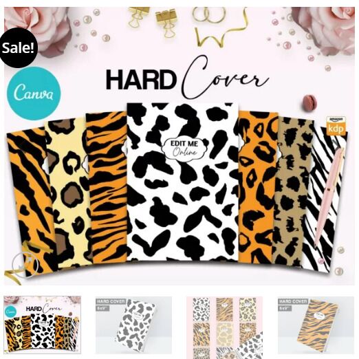 Safari African Animal Pattern Hardcover Template