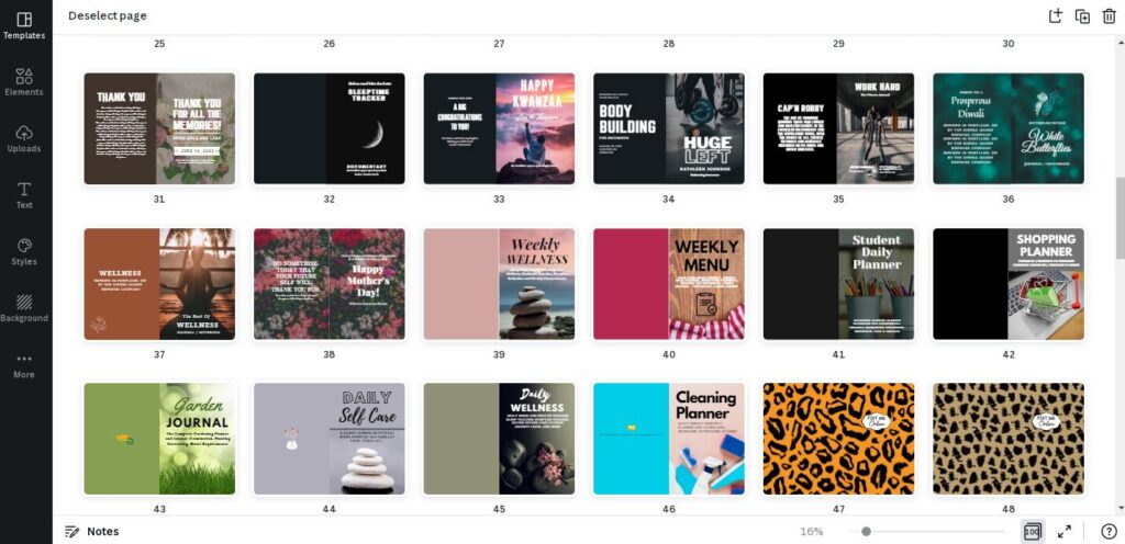 100 editable KDP Covers Templates, Journal Covers, Editable Canva Templates for book cover, Canva KDP Cover bundle journal 6×9″