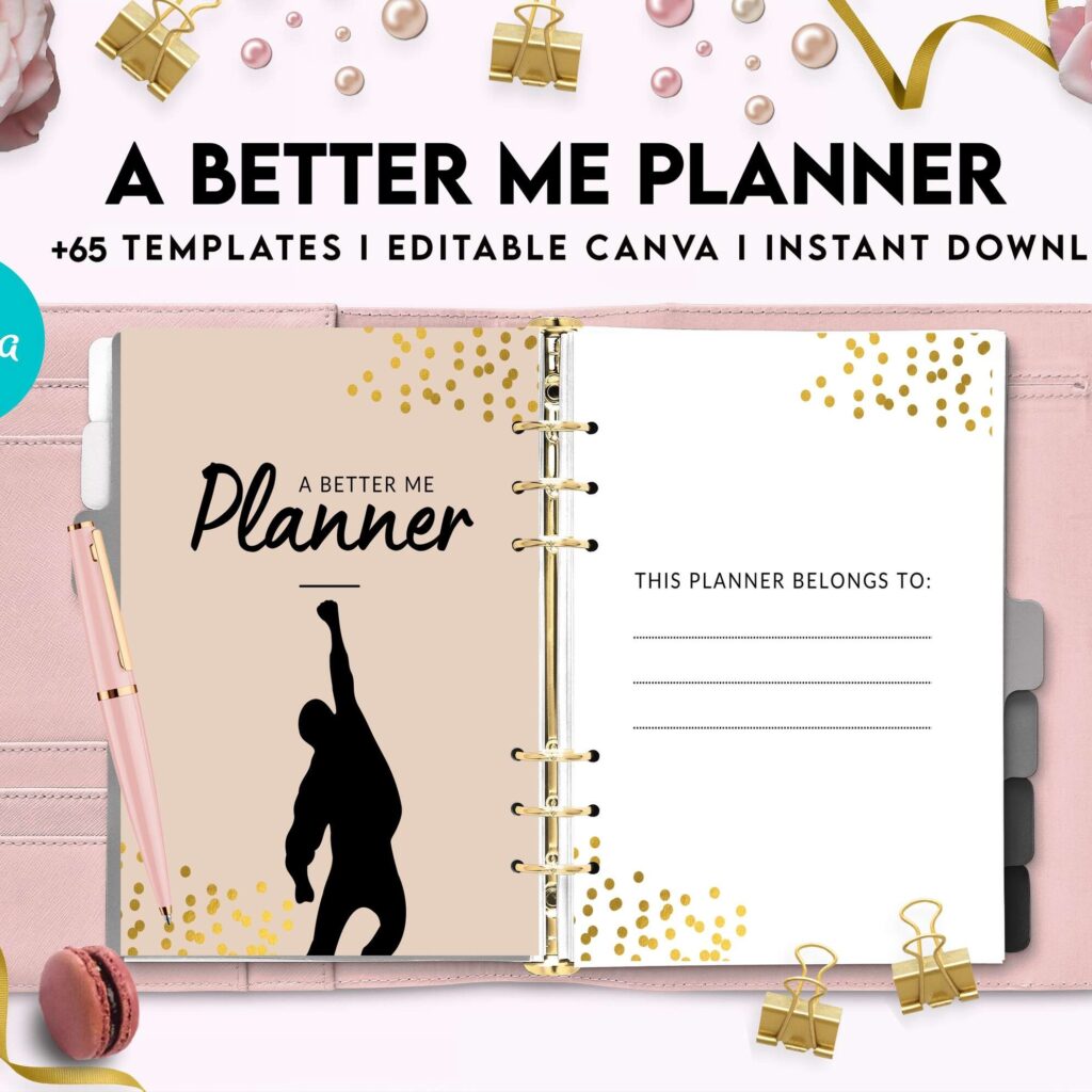 A Better Me Planner, Daily Monthly planner, Goal planner, Canva Editable Templates 8,5×11 inch, KDP interior