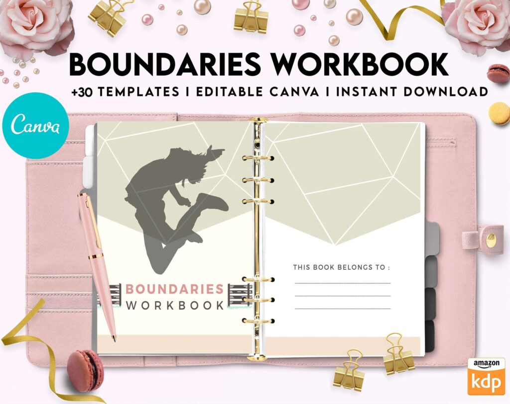Boundaries workbook, Communicating, Canva Editable Templates 8,5×11 inch, KDP interior