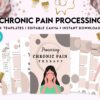 Chronic Pain Processing, chronic fatigue, chronic illnes, Pain tracker, Canva Editable Templates 8,5×11 inch, KDP interior