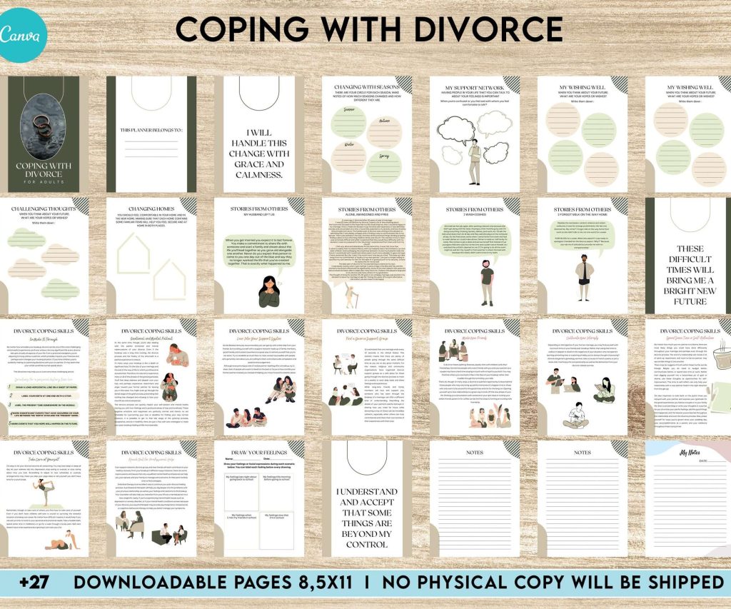 Coping with Divorce for adults, Canva Editable Templates 8,5×11 inch, KDP interior