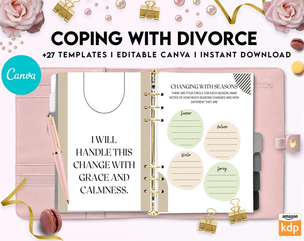 Coping with Divorce for adults, Canva Editable Templates 8,5×11 inch, KDP interior