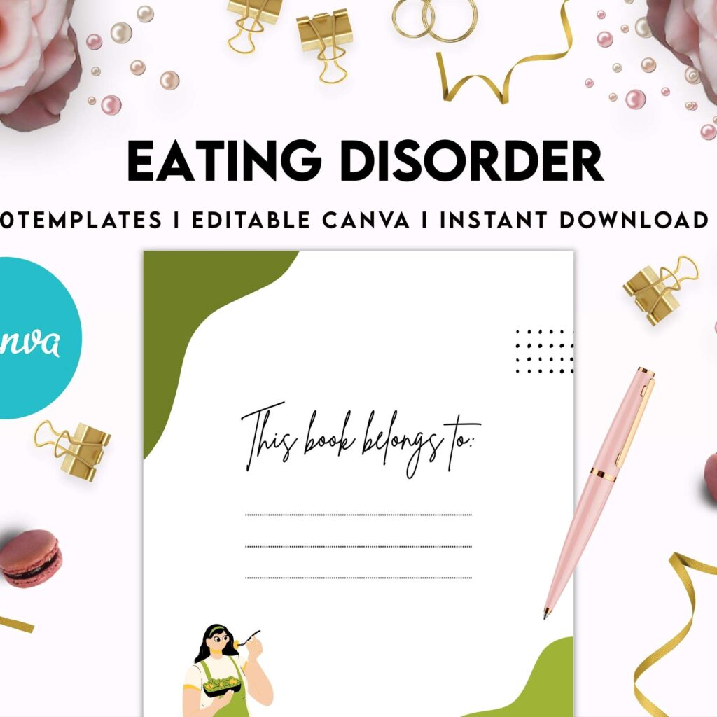 Eating disorder, Anorexia, Bulimia, Canva Editable Templates 8,5×11 inch, KDP interior