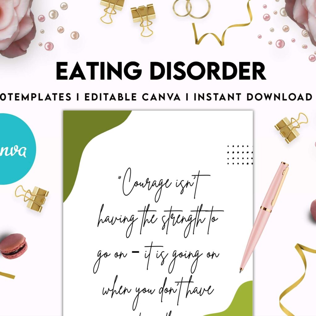 Eating disorder, Anorexia, Bulimia, Canva Editable Templates 8,5×11 inch, KDP interior
