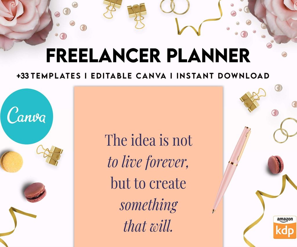 Solopreneur Freelancer Planner, client management , work from home, small business, Canva Editable Templates 8,5×11 inch, KDP interior