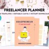 Solopreneur Freelancer Planner, client management , work from home, small business, Canva Editable Templates 8,5×11 inch, KDP interior