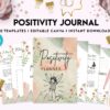 Positivity journal, positive mindset, happiness journal, Canva Editable Templates 8,5×11 inch, KDP interior