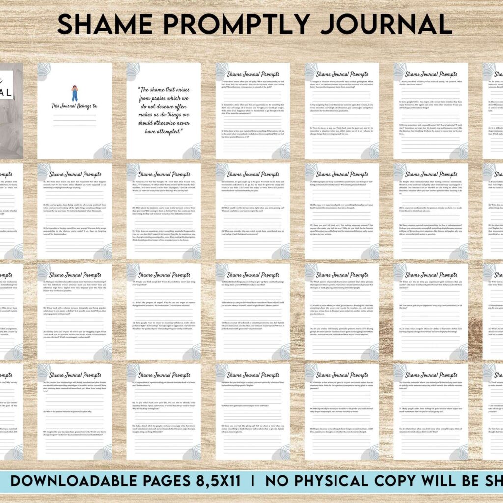 Shame, Guilt, Embarrassment Distinct Emotions, Self-Esteem, Canva Editable Templates 8,5×11 inch, KDP interior