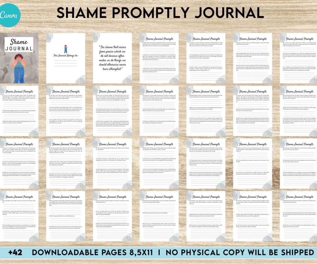 Shame, Guilt, Embarrassment Distinct Emotions, Self-Esteem, Canva Editable Templates 8,5×11 inch, KDP interior