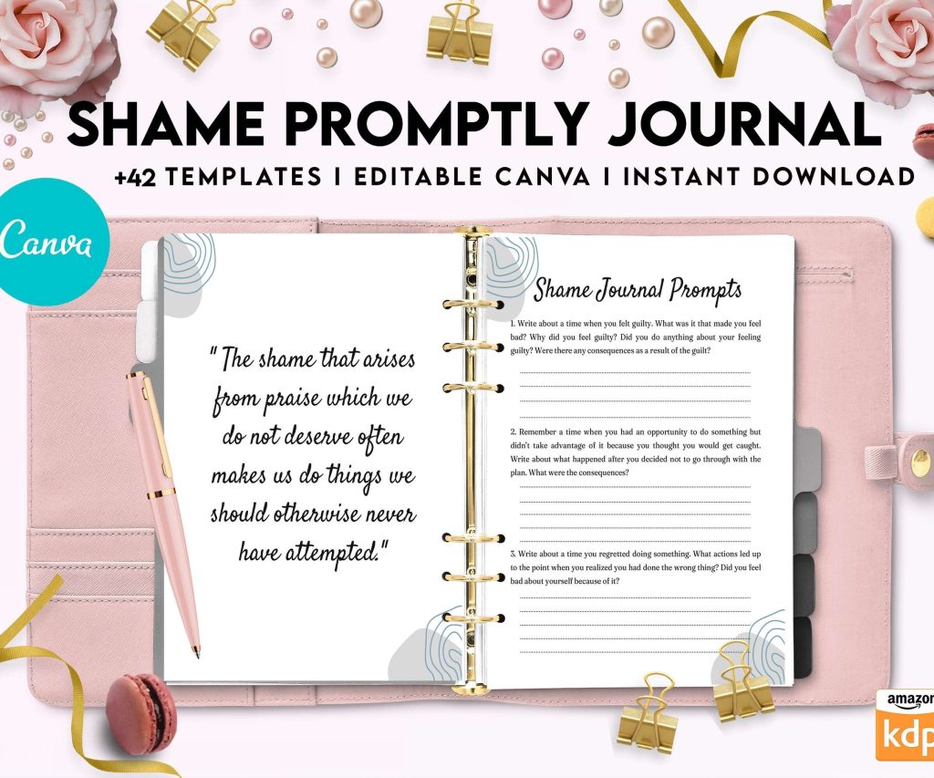 Shame, Guilt, Embarrassment Distinct Emotions, Self-Esteem, Canva Editable Templates 8,5×11 inch, KDP interior