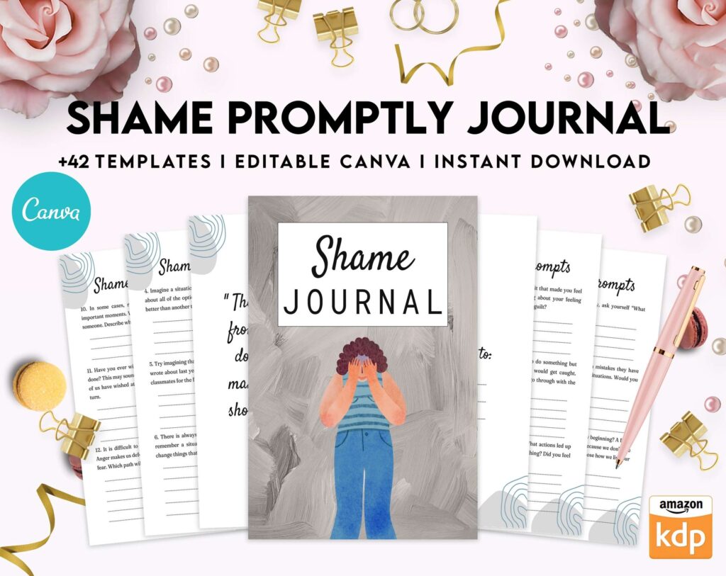 Shame, Guilt, Embarrassment Distinct Emotions, Self-Esteem, Canva Editable Templates 8,5×11 inch, KDP interior