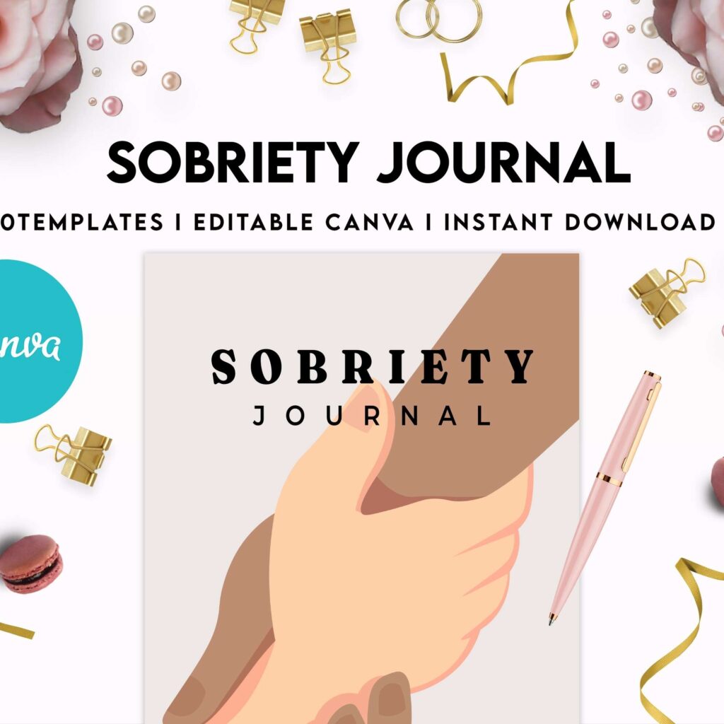 Sobriety, Addiction recovery Journal, calmness, Canva Editable Templates 8,5×11 inch, KDP interior