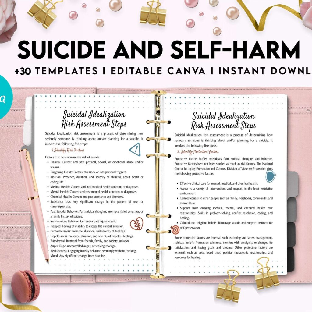 Suicide and self-harm journal, suicide awareness,suicide prevention, Canva Editable Templates 8,5×11 inch, KDP interior