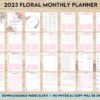 2023 Canva Monthly Planner, Dated 2023 planner Calendar Printable KDP interior PDF file 8,5×11 inch
