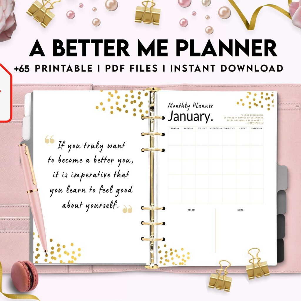 A Better Me Planner, Daily Monthly planner, Goal planner, KDP interior PDF file 8,5×11 inch