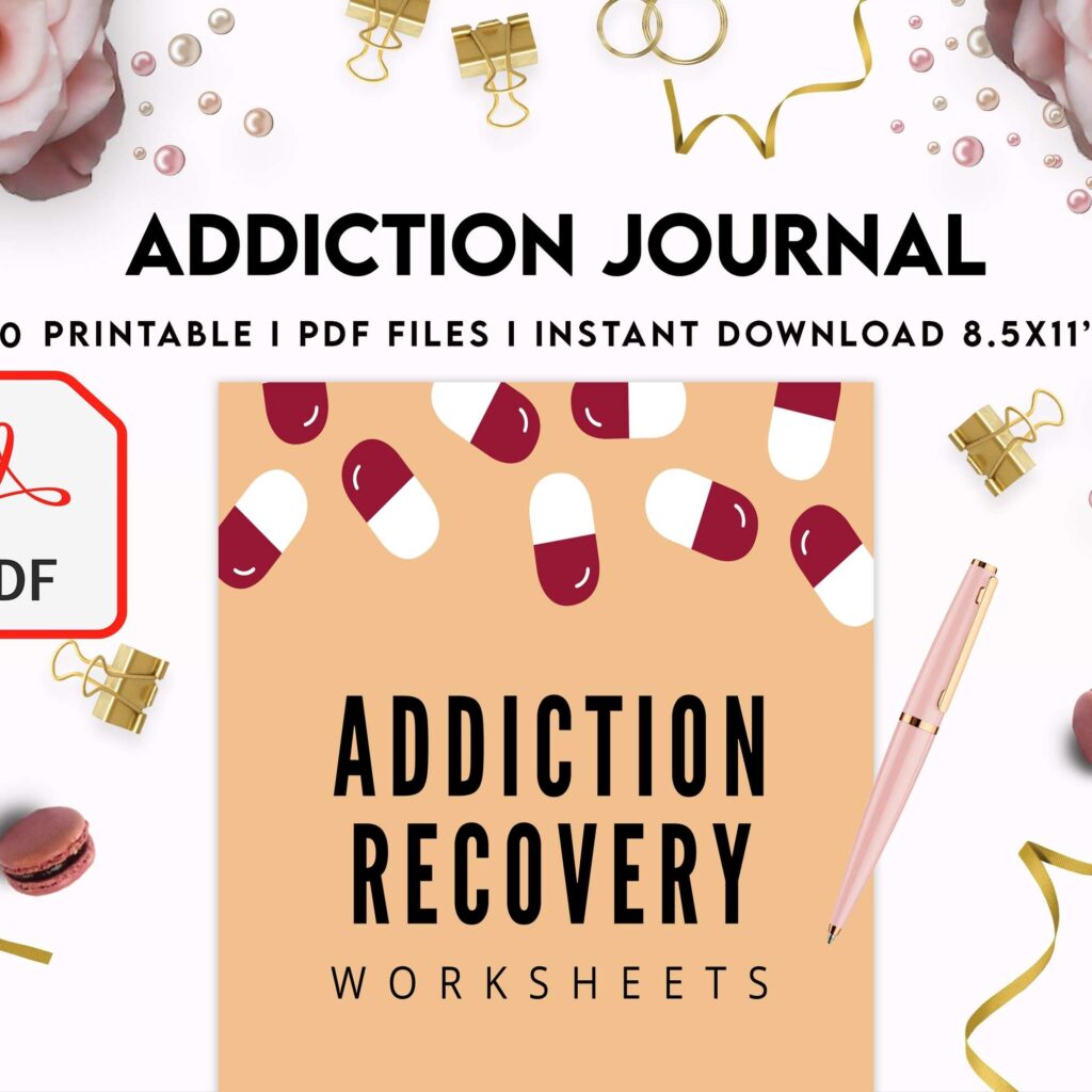 Addiction Journal, Addiction recovery therapy journal, Self care journal, self care planner, mindfulness, self love journal,wellness journal KDP interior PDF file 8,5×11 inch