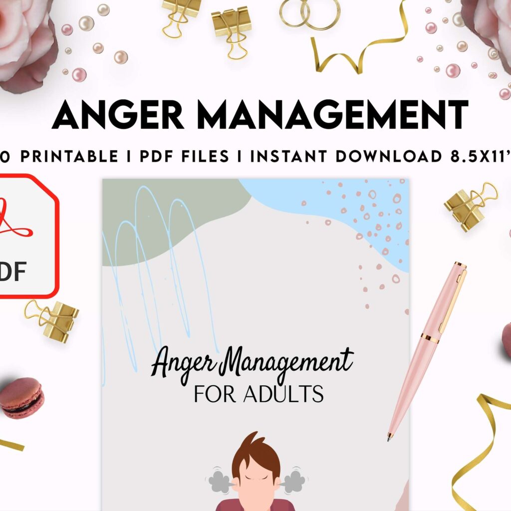 Anger Management for Adults, therapy journal , mental health, self care journal, KDP interior PDF file 8,5×11 inch