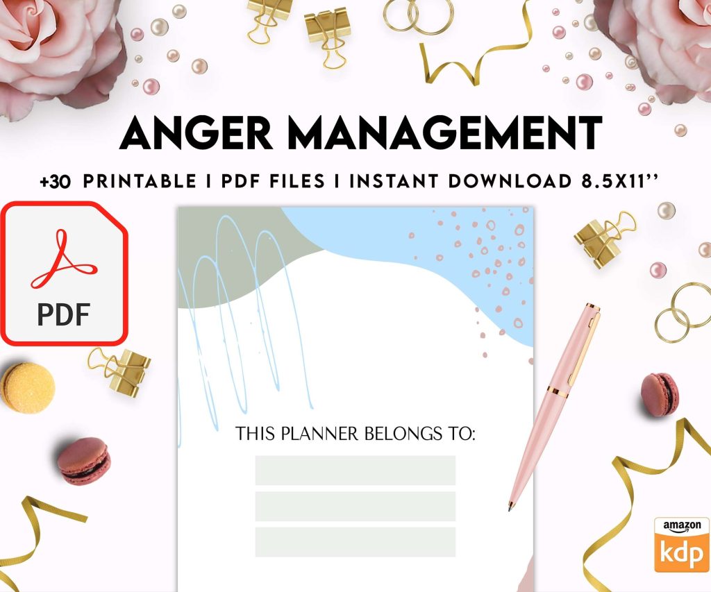 Anger Management for Adults, therapy journal , mental health, self care journal, KDP interior PDF file 8,5×11 inch