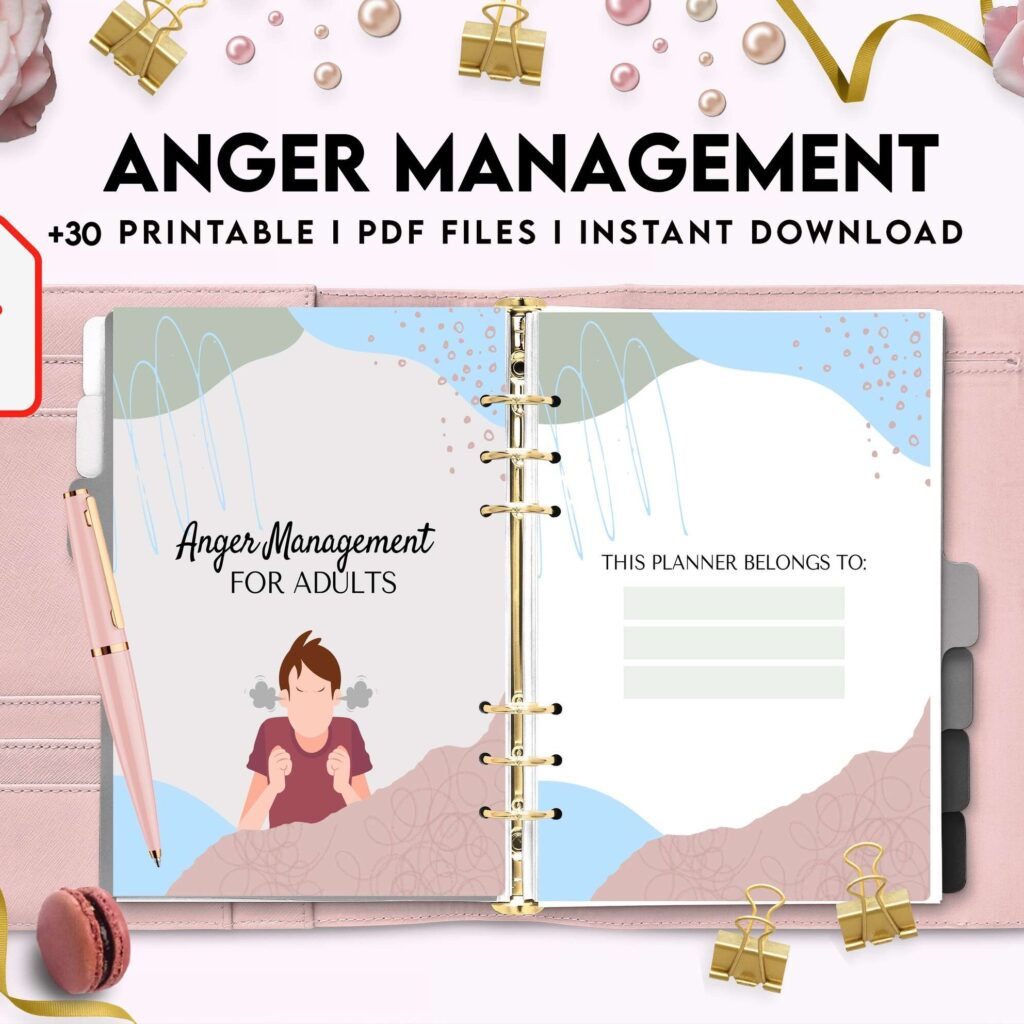 Anger Management for Adults, therapy journal , mental health, self care journal, KDP interior PDF file 8,5×11 inch