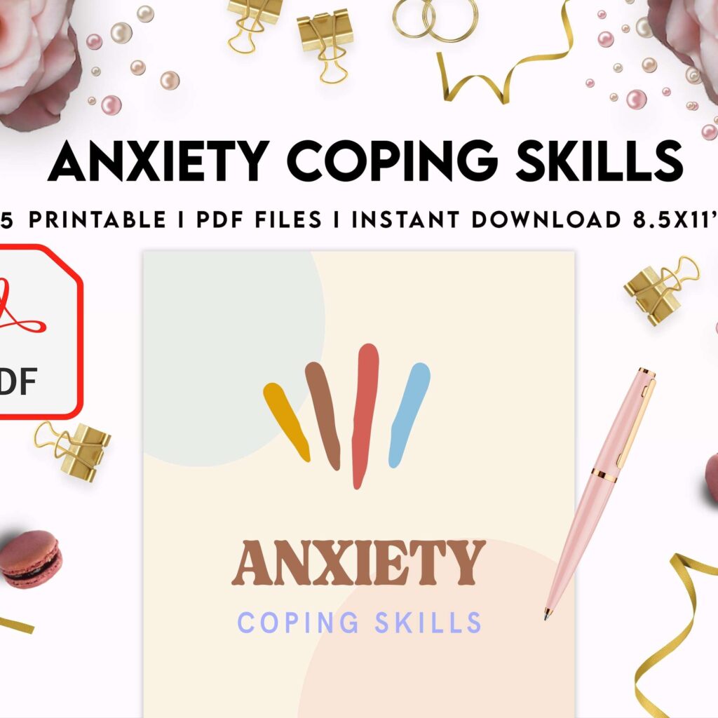 Anxiety Coping Skills, anxiety therapy journal, Self care journal, mindfulness, self love journal, wellness journal KDP interior PDF file 8,5×11 inch