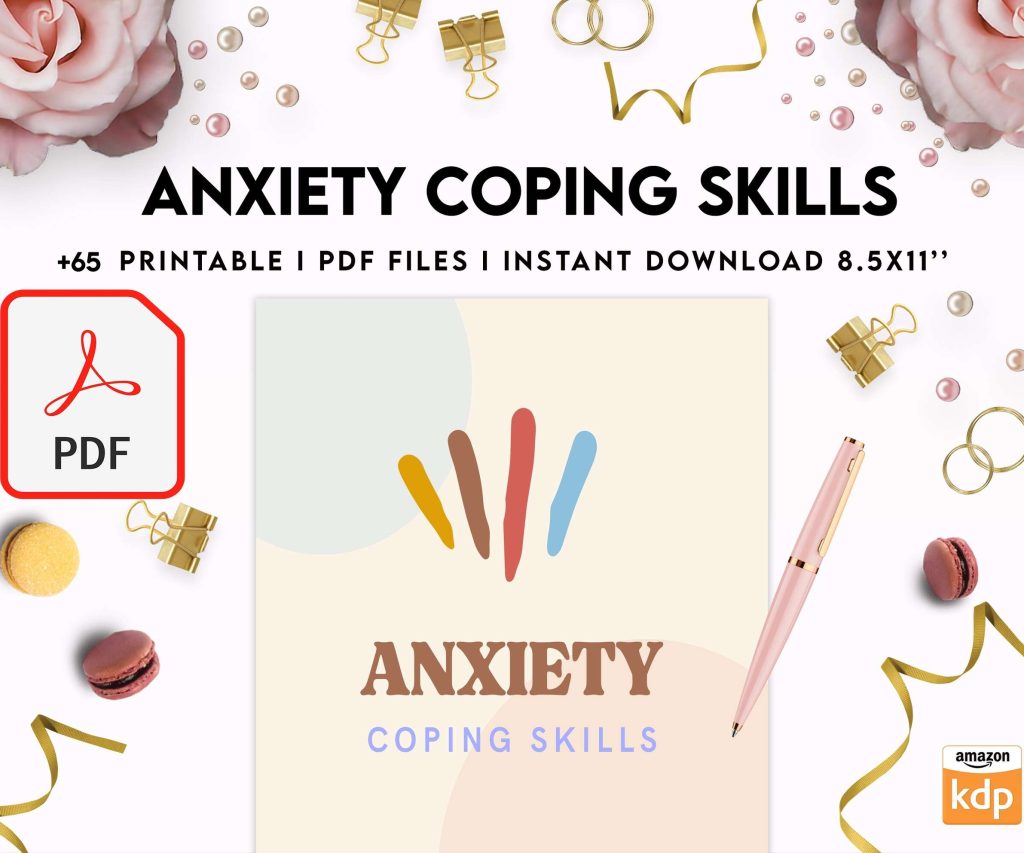 Anxiety Coping Skills, anxiety therapy journal, Self care journal, mindfulness, self love journal, wellness journal KDP interior PDF file 8,5×11 inch