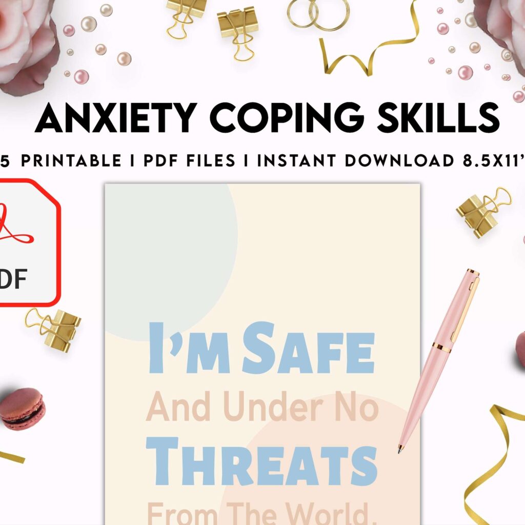Anxiety Coping Skills, anxiety therapy journal, Self care journal, mindfulness, self love journal, wellness journal KDP interior PDF file 8,5×11 inch