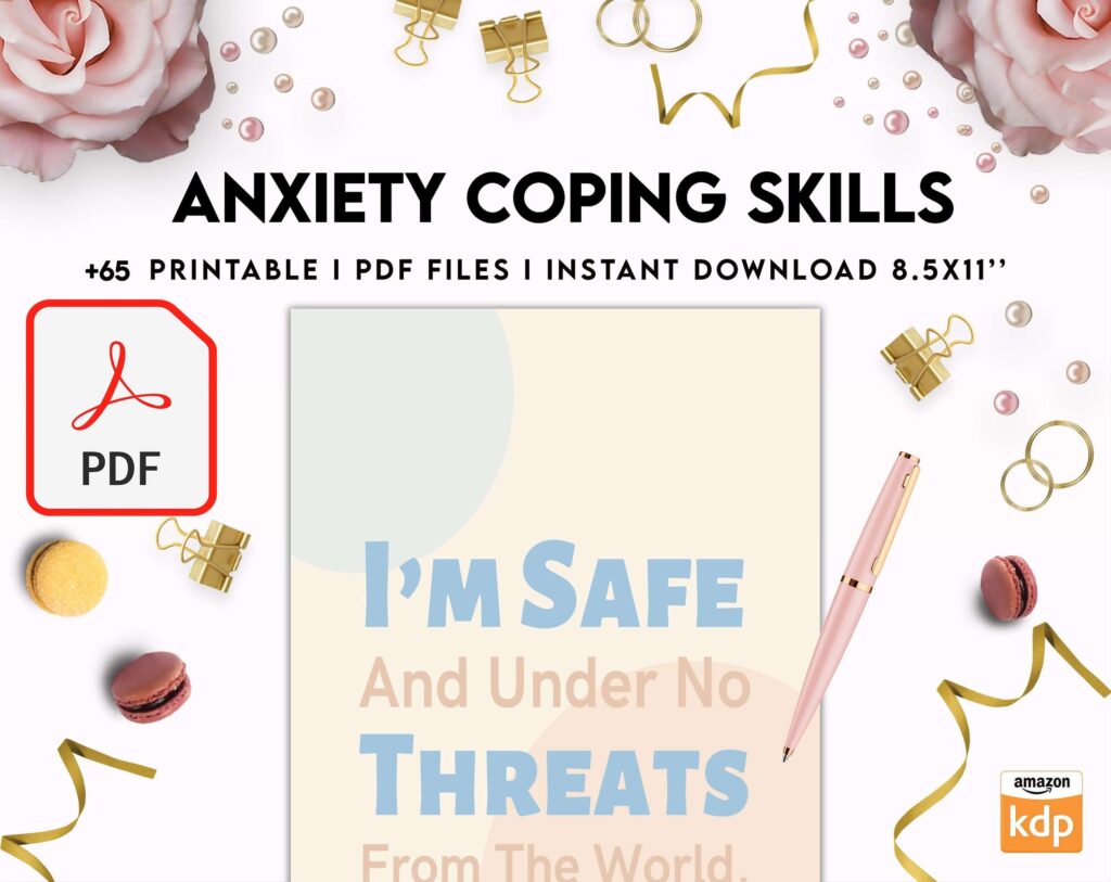 Anxiety Coping Skills, anxiety therapy journal, Self care journal, mindfulness, self love journal, wellness journal KDP interior PDF file 8,5×11 inch